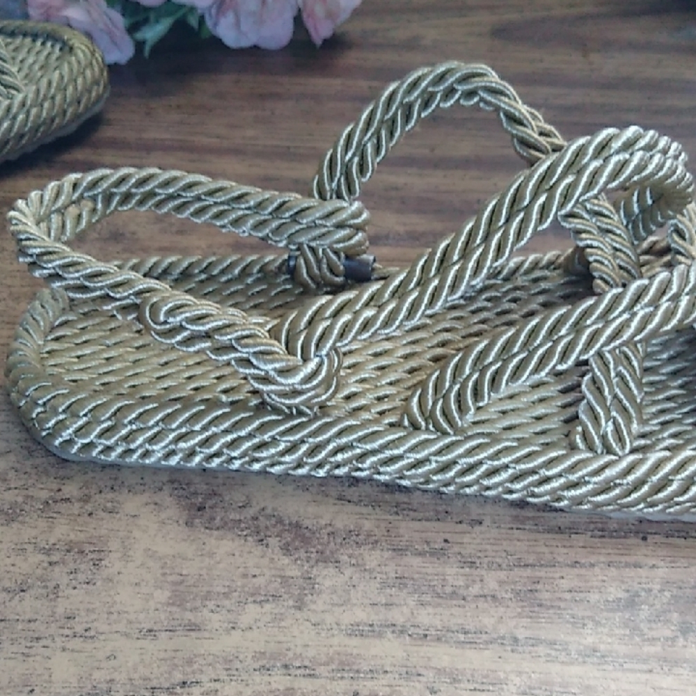 Twisted Gold Rope 🪢 Sandals Size EU 37 /US 6 - Picture 7 of 14